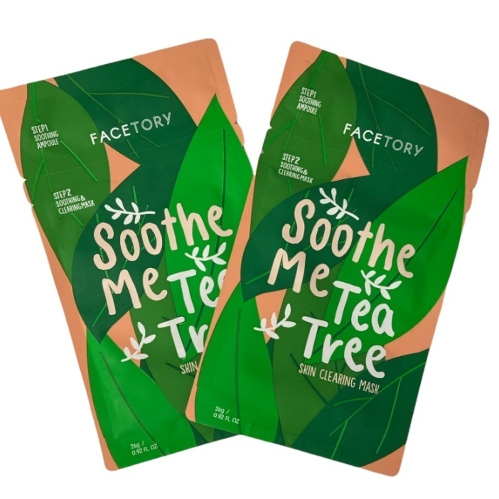 FACETORY Soothe Me Tea Tree 2-Step Sheet Mask Set